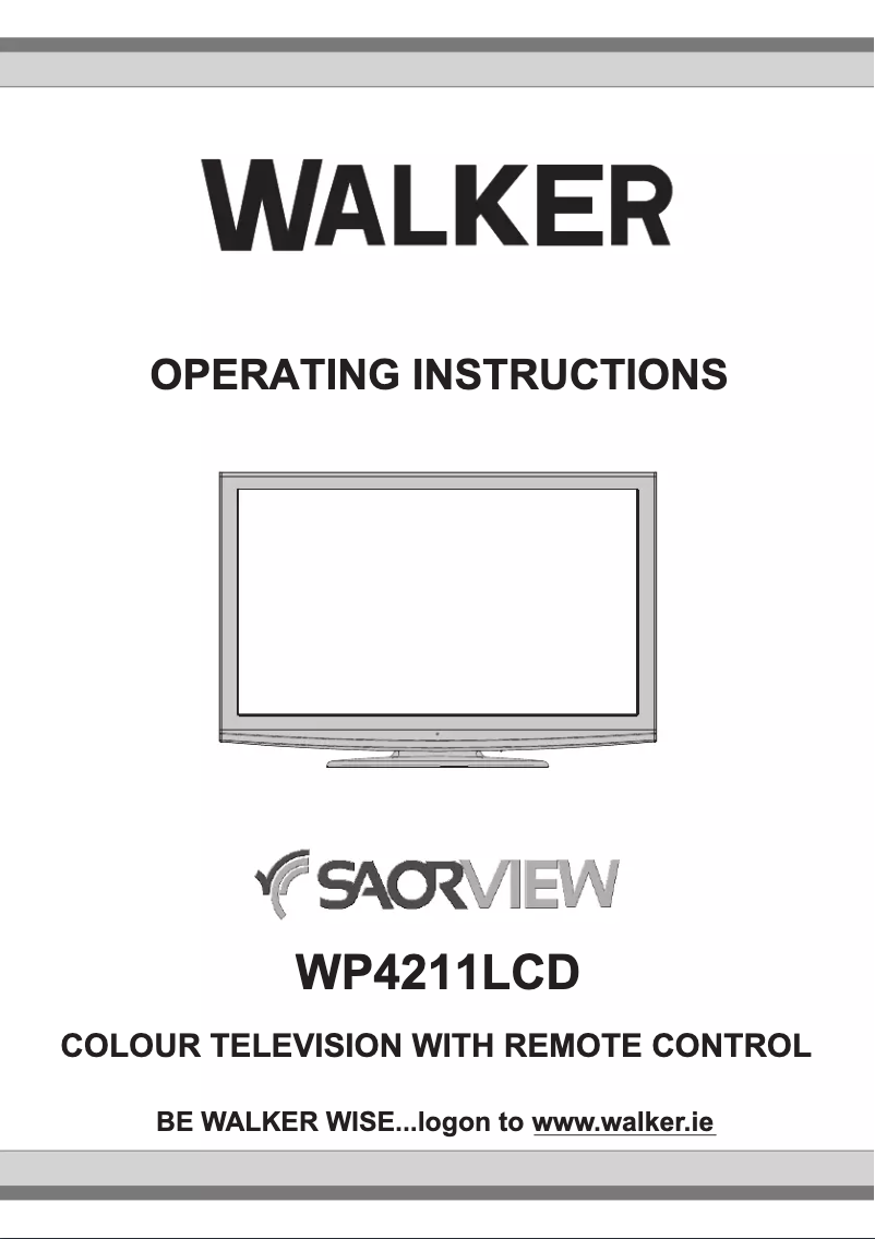 Page n°1 - Manuel utilisateur Walker WP4211LCD