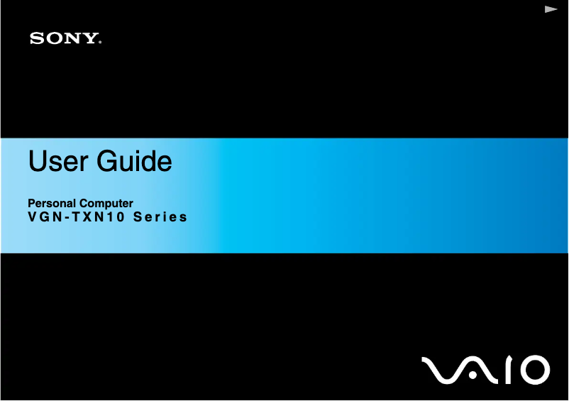 Image de la première page du manuel de l'appareil Vaio VGN-TXN17P