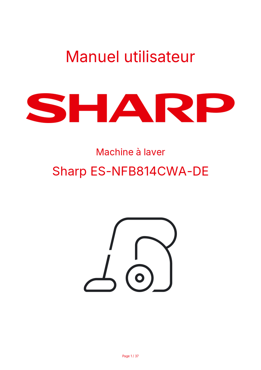 Page n°1 - Manuel utilisateur Sharp ES-NFB814CWA-DE
