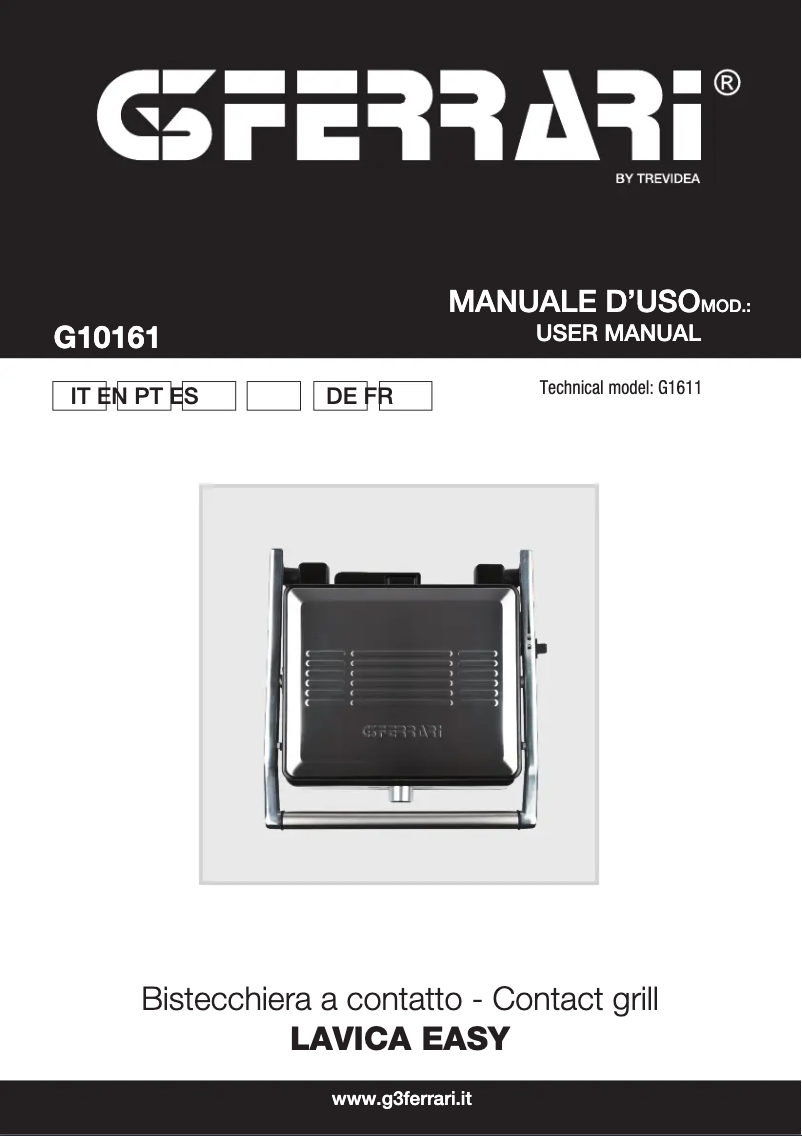 Image de la première page du manuel de l'appareil Lavica Easy G10161