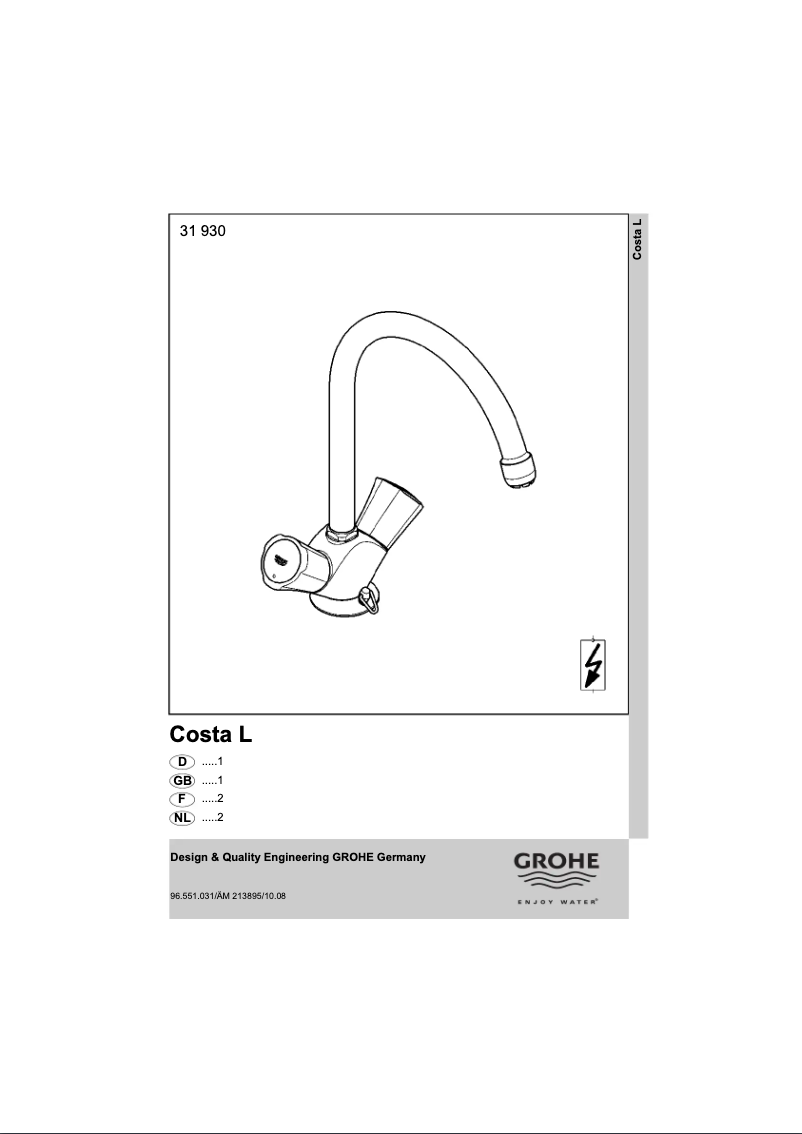 Imagen de la primera página del manual del dispositivo Costa L