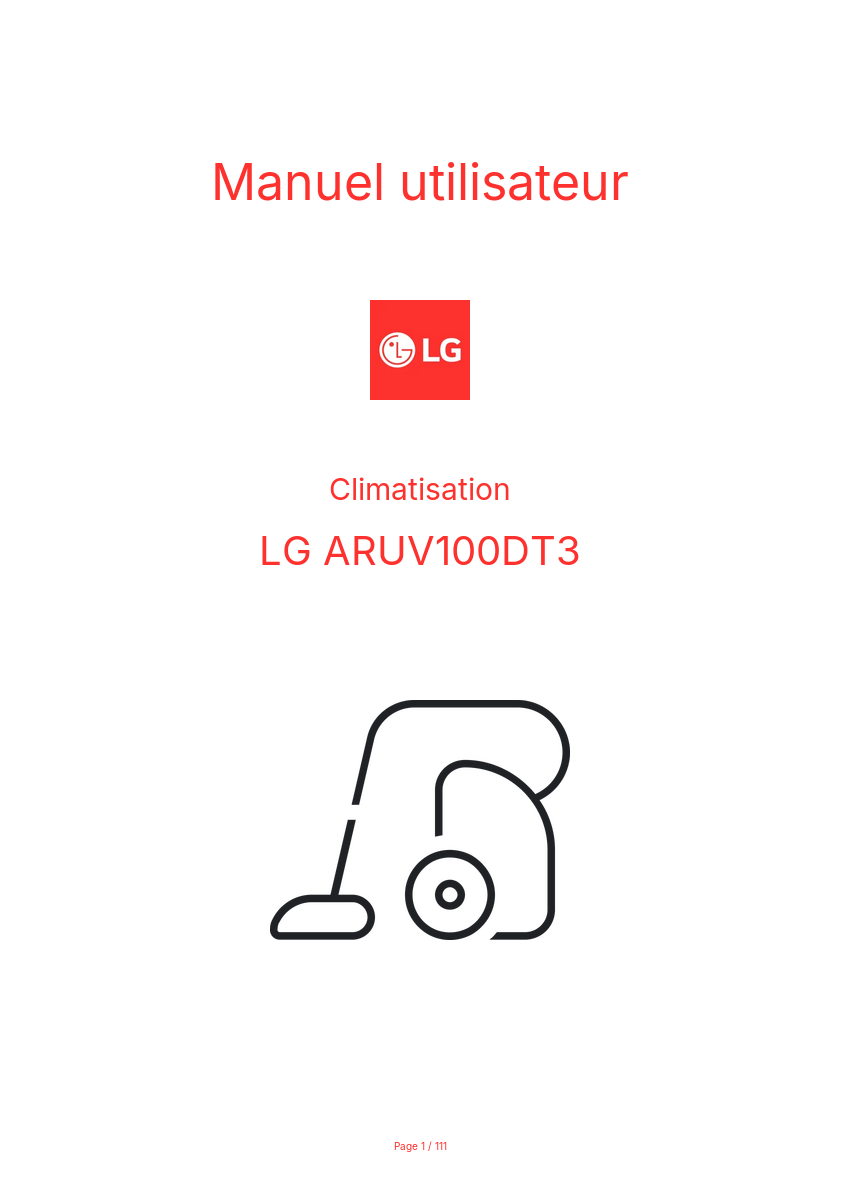 Page n°1 - Manuel utilisateur LG ARUV100DT3