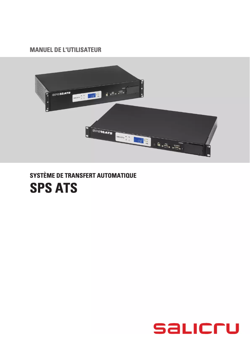 Page 1 de la notice Manuel utilisateur Salicru SPS 32 ATS