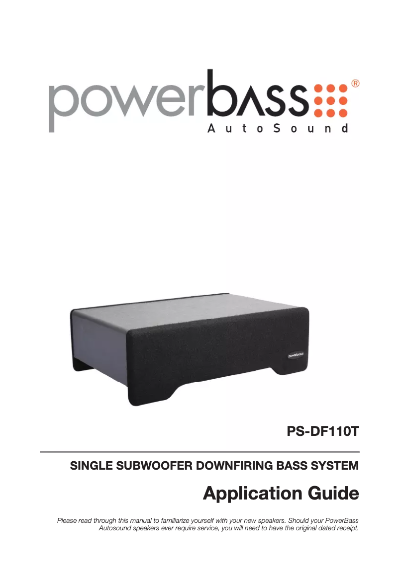 Page n°1 - Manuel utilisateur PowerBass PS-DF110T