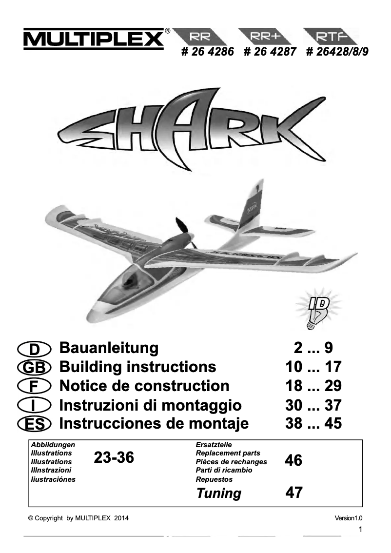 Image de la première page du manuel de l'appareil RTF SHARK