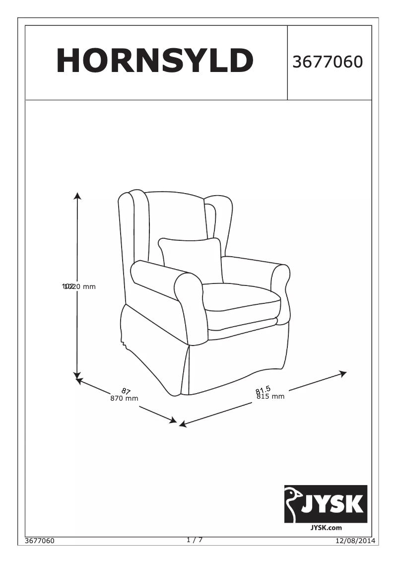 Page n°1 - Manuel utilisateur JYSK Hornsyld