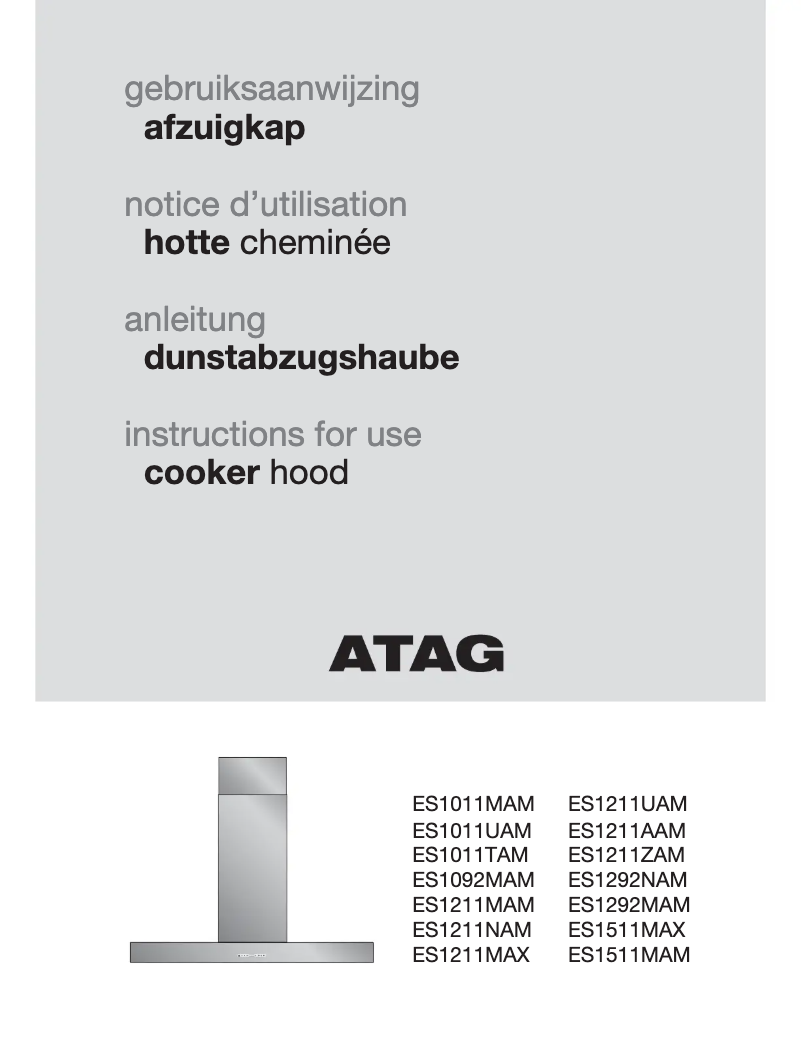 Page 1 de la notice Manuel utilisateur Atag ES1211ZAMUU