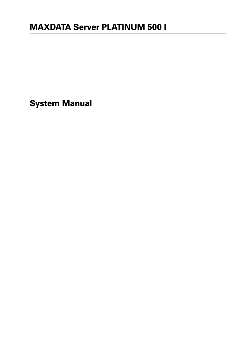 Image de la première page du manuel de l'appareil Platinum 500 i