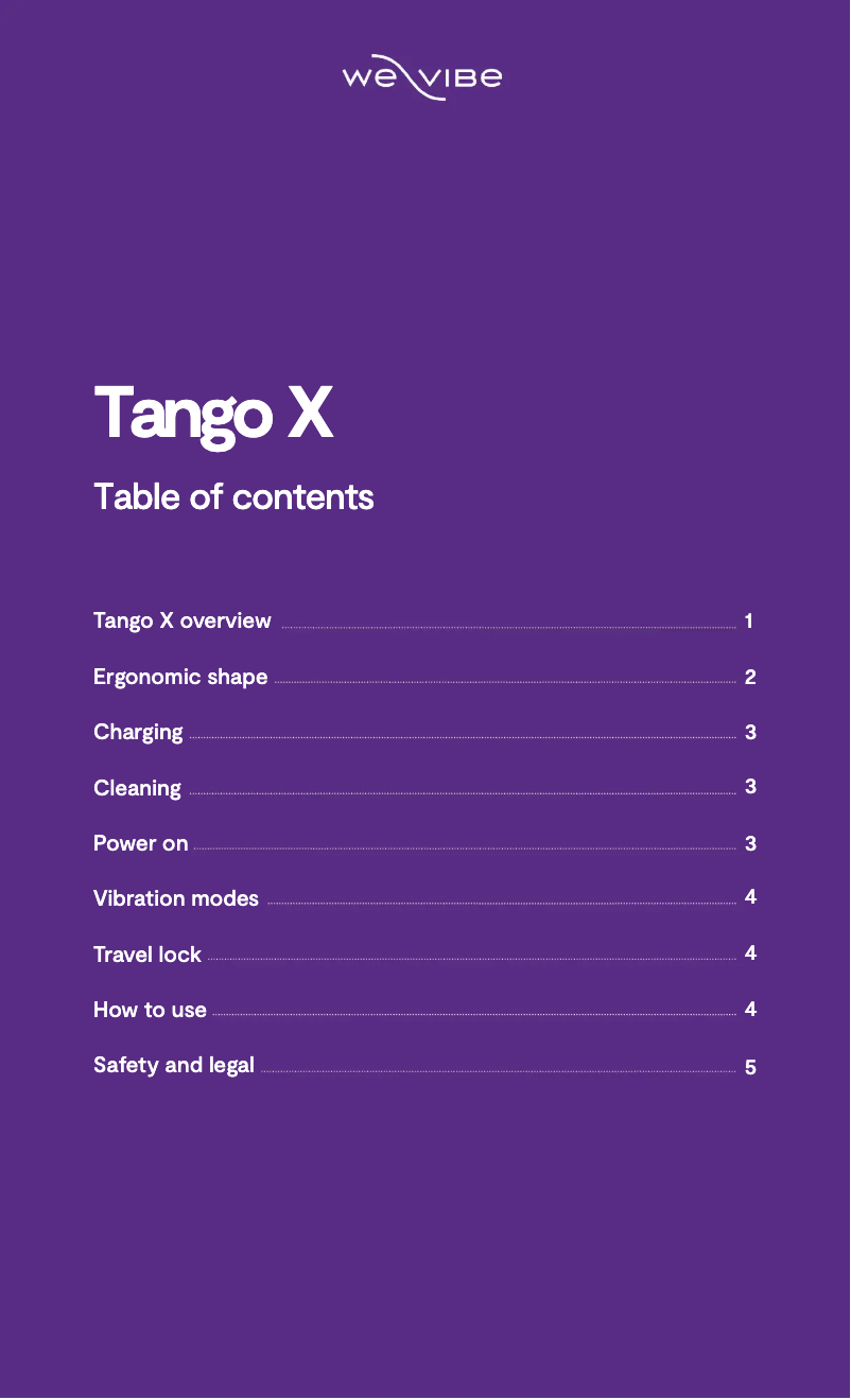Imagen de la primera página del manual del dispositivo Tango X