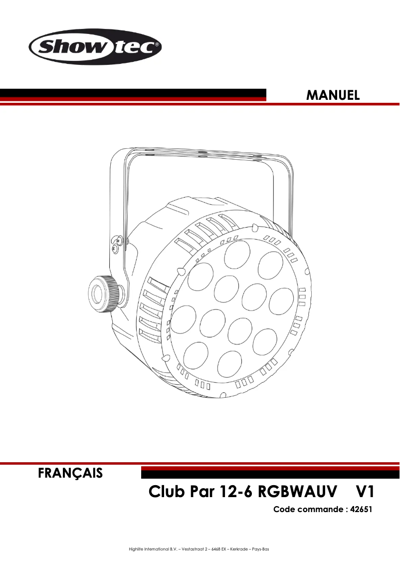 Page n°1 - Manuel utilisateur Showtec Club Par 12-6 RGBWAUV