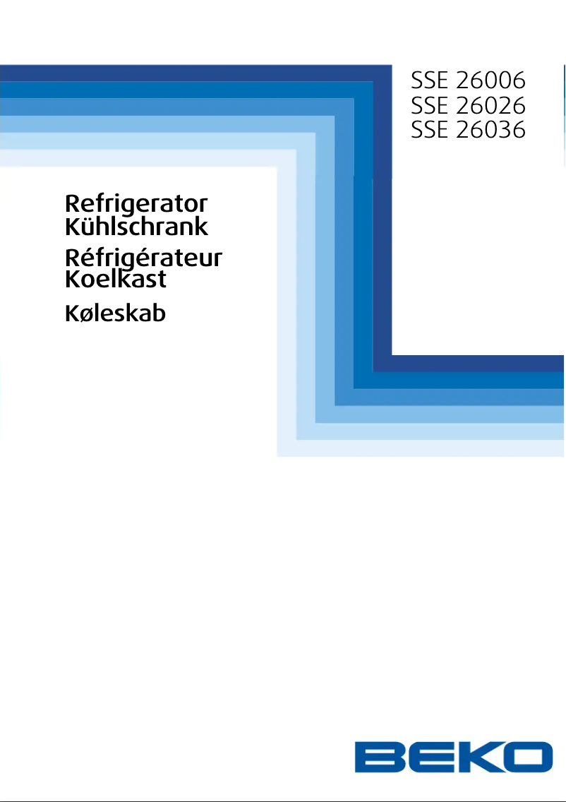 Page 1 de la notice Manuel utilisateur Beko SSE 26026 S
