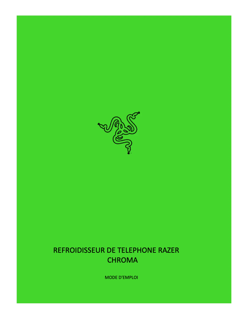 Page 1 de la notice Manuel utilisateur Razer Phone Cooler Chroma