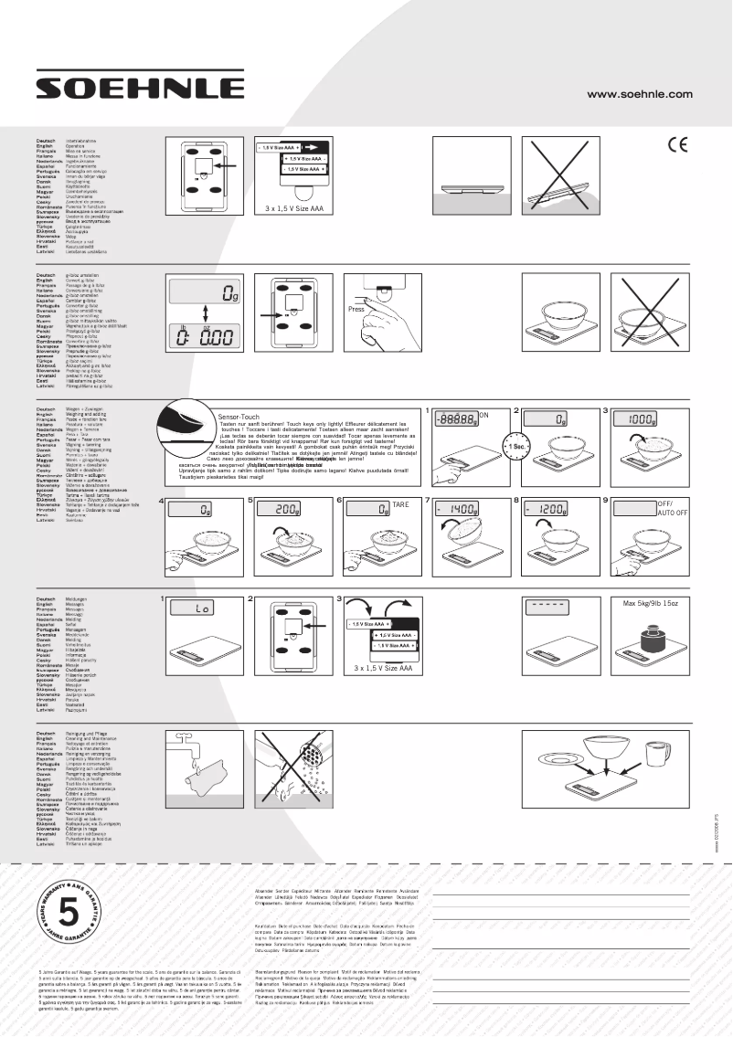 Page n°1 - Manuel utilisateur Soehnle 66118