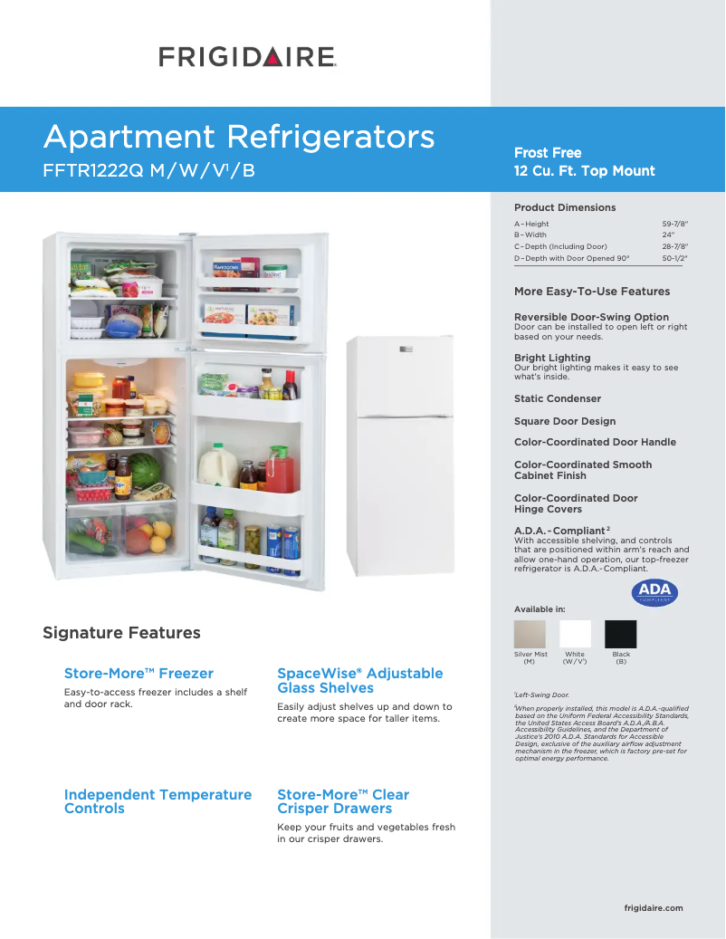 Image de la première page du manuel de l'appareil FFTR1222Q