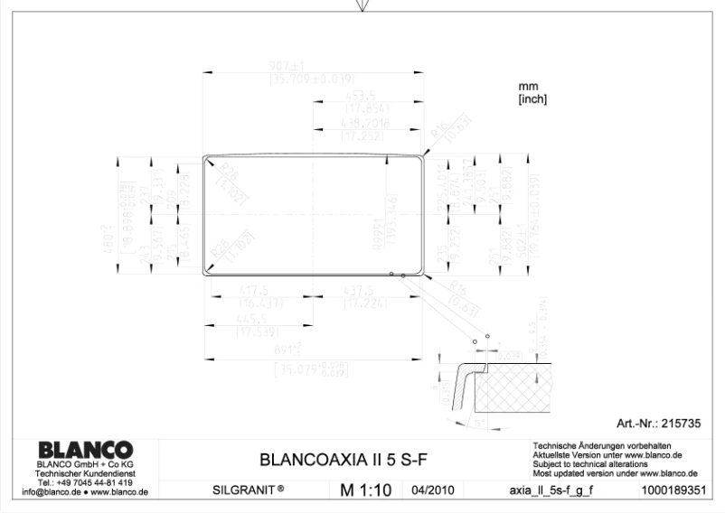 Page 1 de la notice Manuel utilisateur BLANCO AXIA II 5 S-F