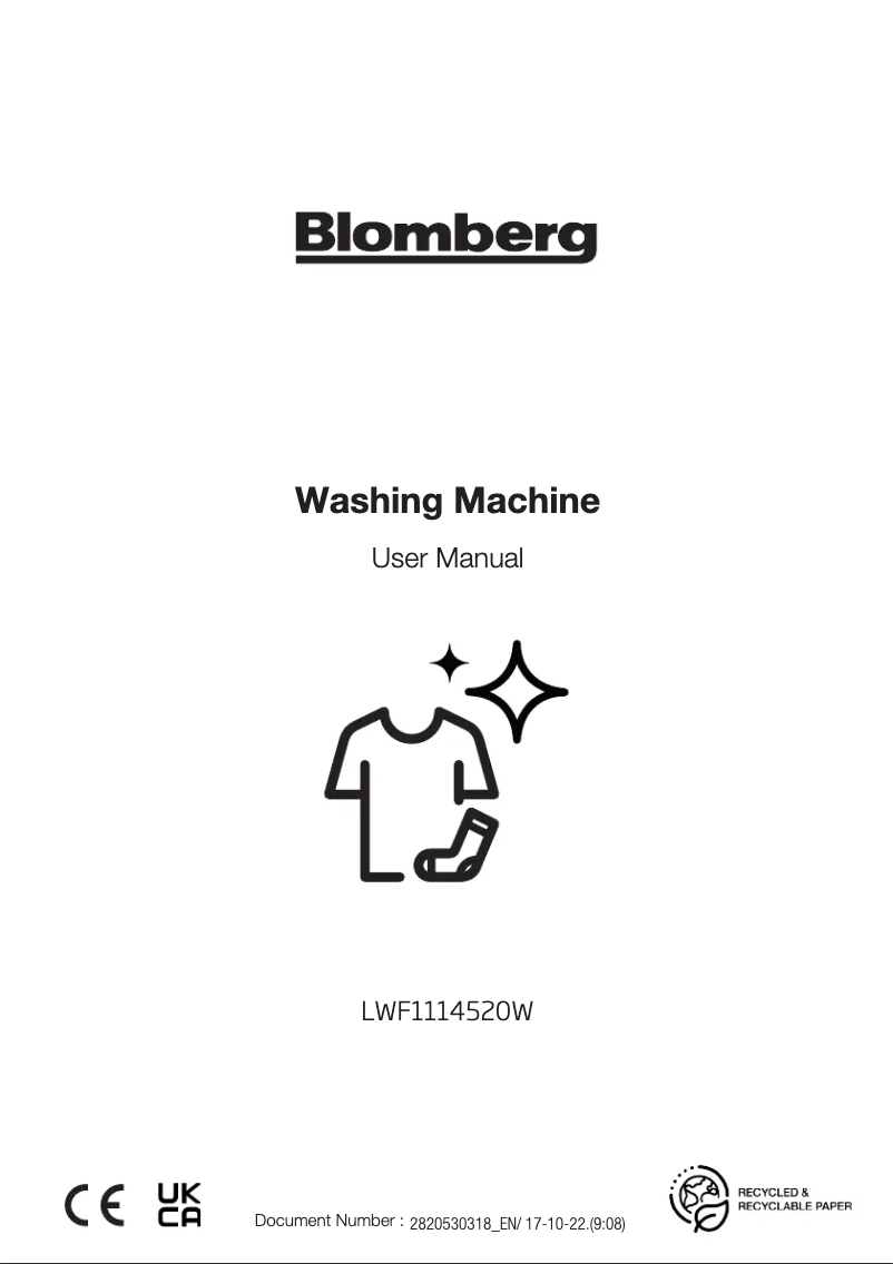 Page 1 de la notice Manuel utilisateur Blomberg LWF1114520W