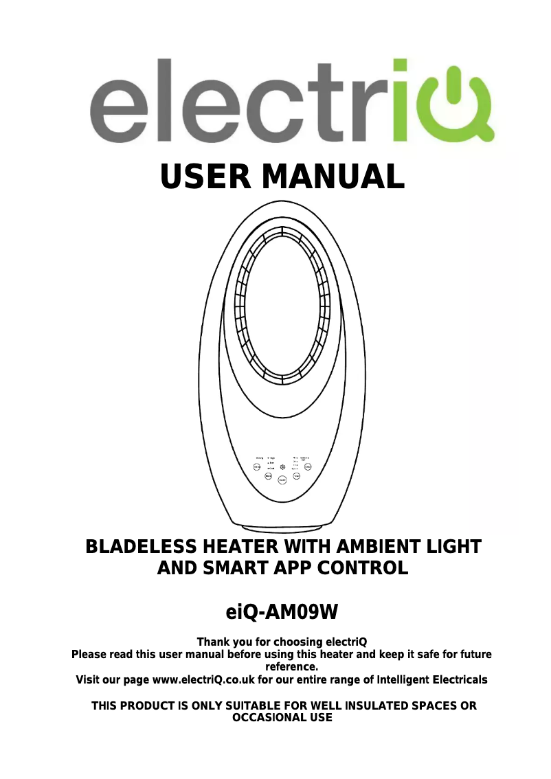 Page n°1 - Manuel utilisateur ElectriQ eiQ-AM09W