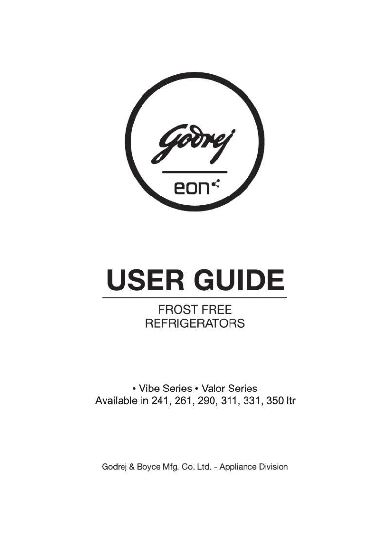Page n°1 - Manuel utilisateur Godrej Frost Free Eon
