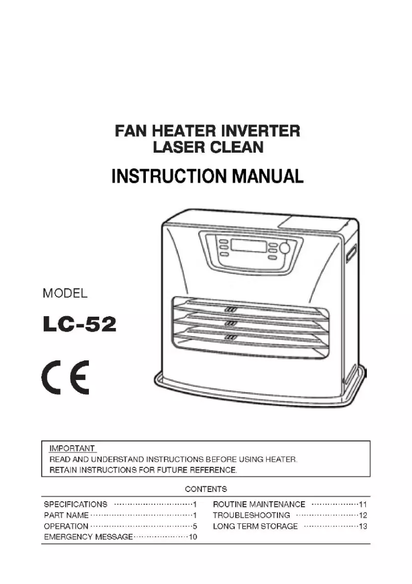 Page n°1 - Manuel utilisateur Toyotomi LC-52
