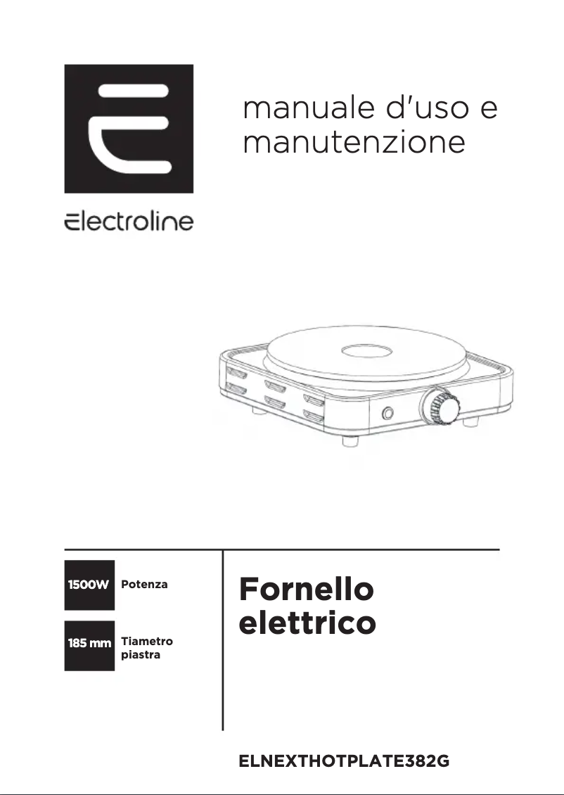 Page n°1 - Manuel utilisateur Electroline ELNEXTHOTPLATE382G