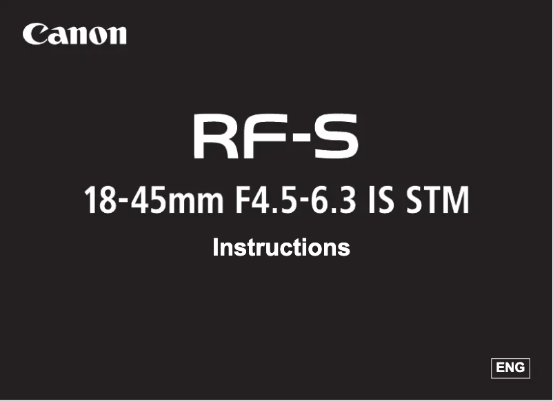 Page 1 de la notice Manuel utilisateur Canon RF-S 18-45 mm f/4.5-6.3 IS STM