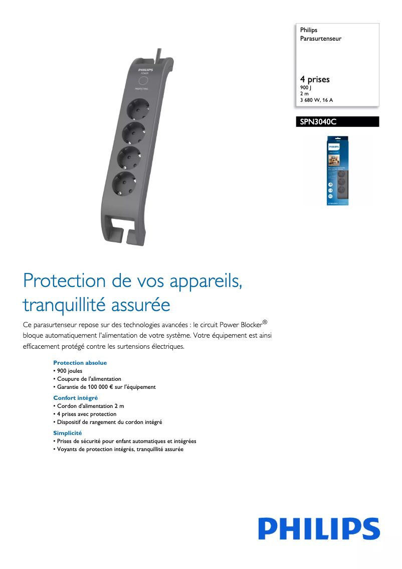 Image de la première page du manuel de l'appareil SPN3040