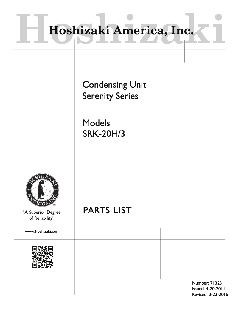 Image de la première page du manuel de l'appareil SRK-20H