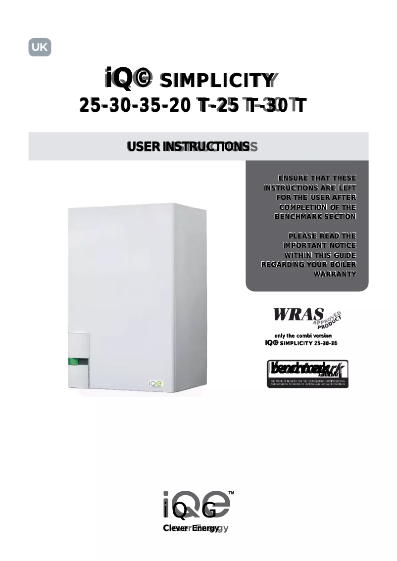 Page 1 de la notice Manuel utilisateur iQE Simplicity 35