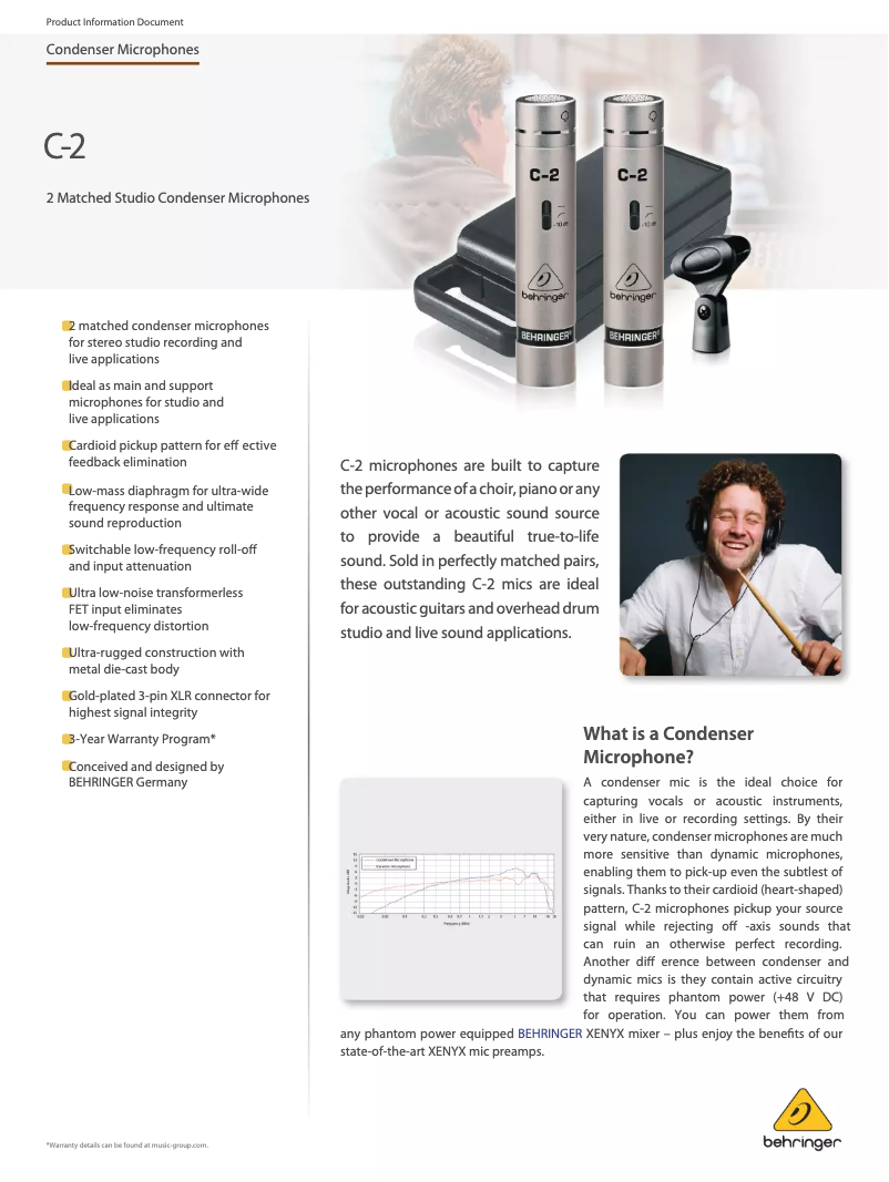 Page 1 de la notice Fiche technique Behringer C-2