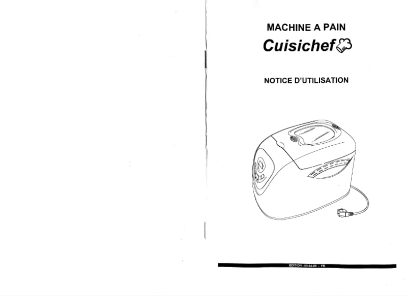 Image de la première page du manuel de l'appareil Machine à pain