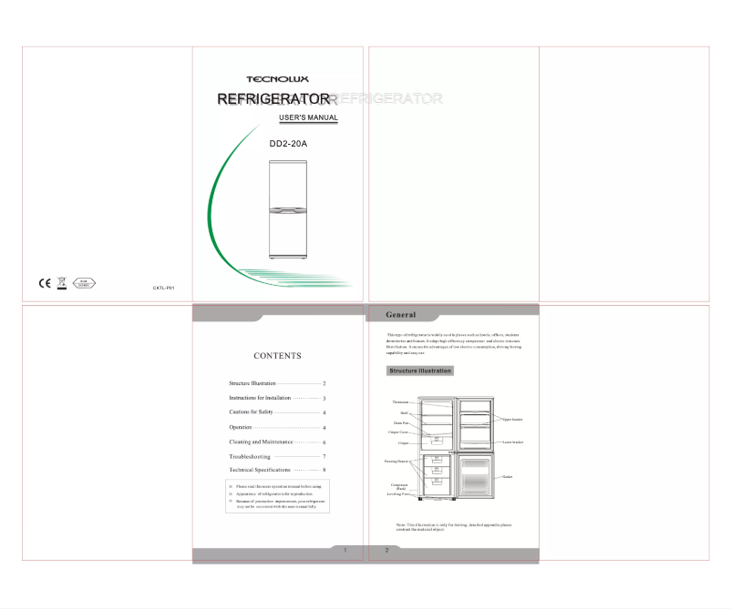 Page n°1 - Manuel utilisateur Tecnolux DD2-20A