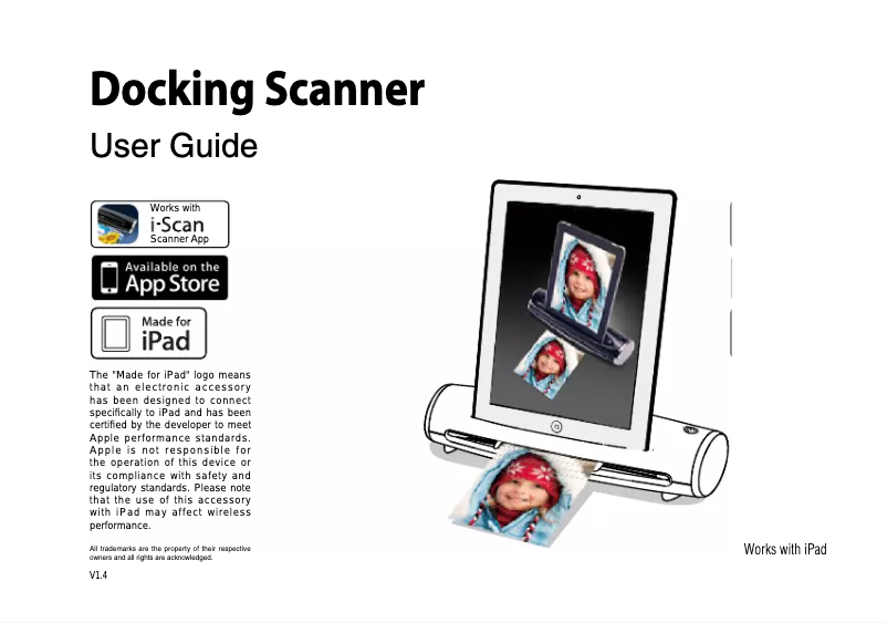 Page 1 de la notice Manuel utilisateur Reflecta iPadScan
