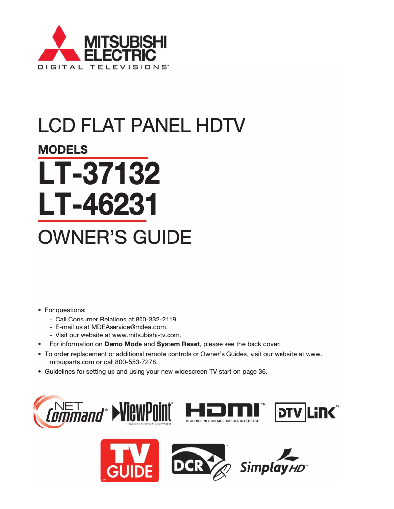 Image de la première page du manuel de l'appareil LT-37132