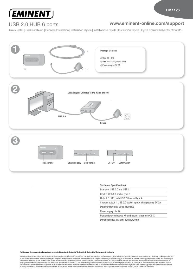 Page 1 de la notice Manuel utilisateur Eminent EM1126