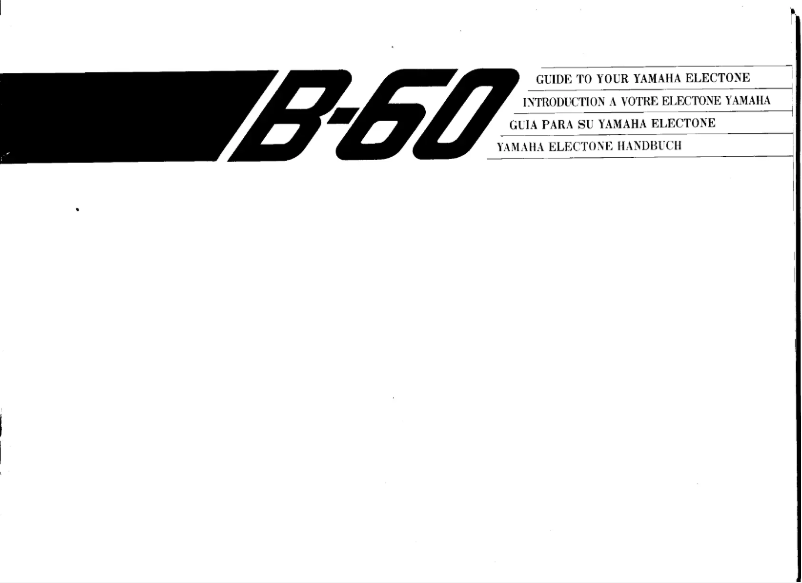 Page n°1 - Manuel utilisateur Yamaha Electone B-60