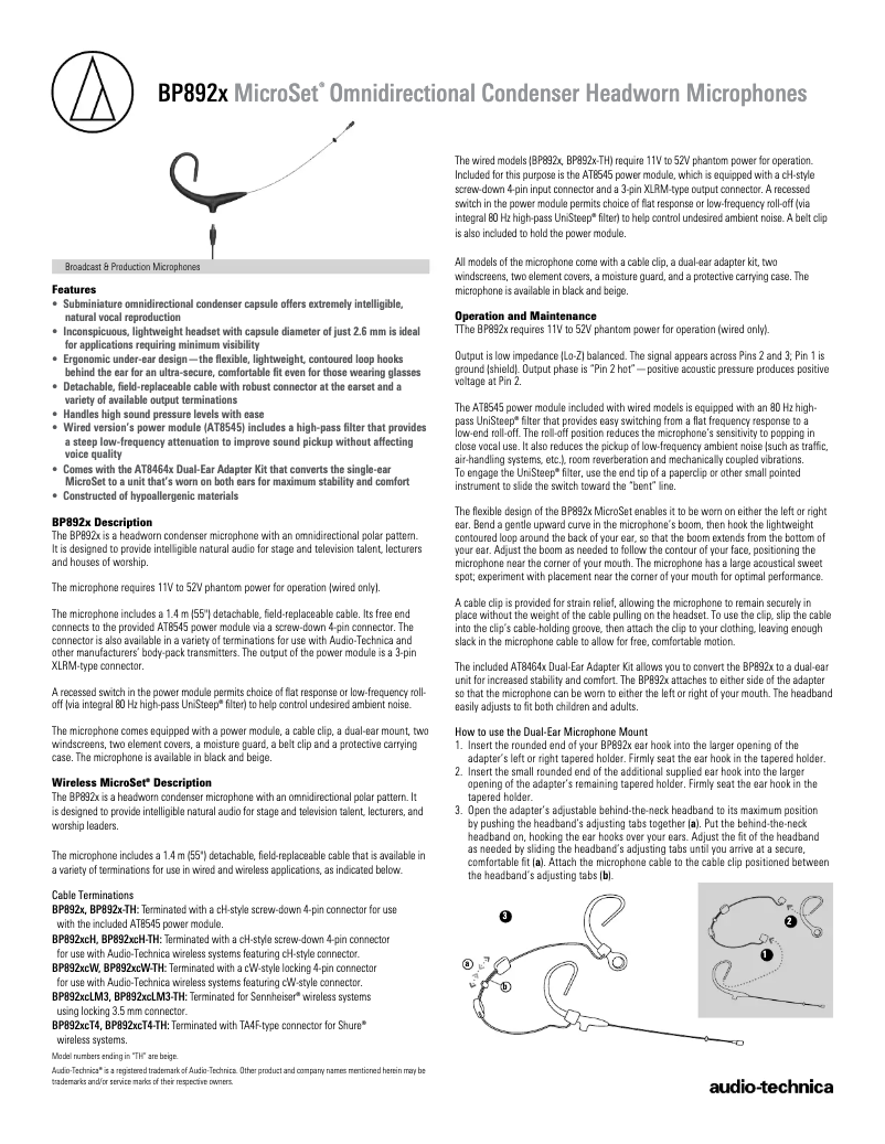 Image de la première page du manuel de l'appareil BP892x