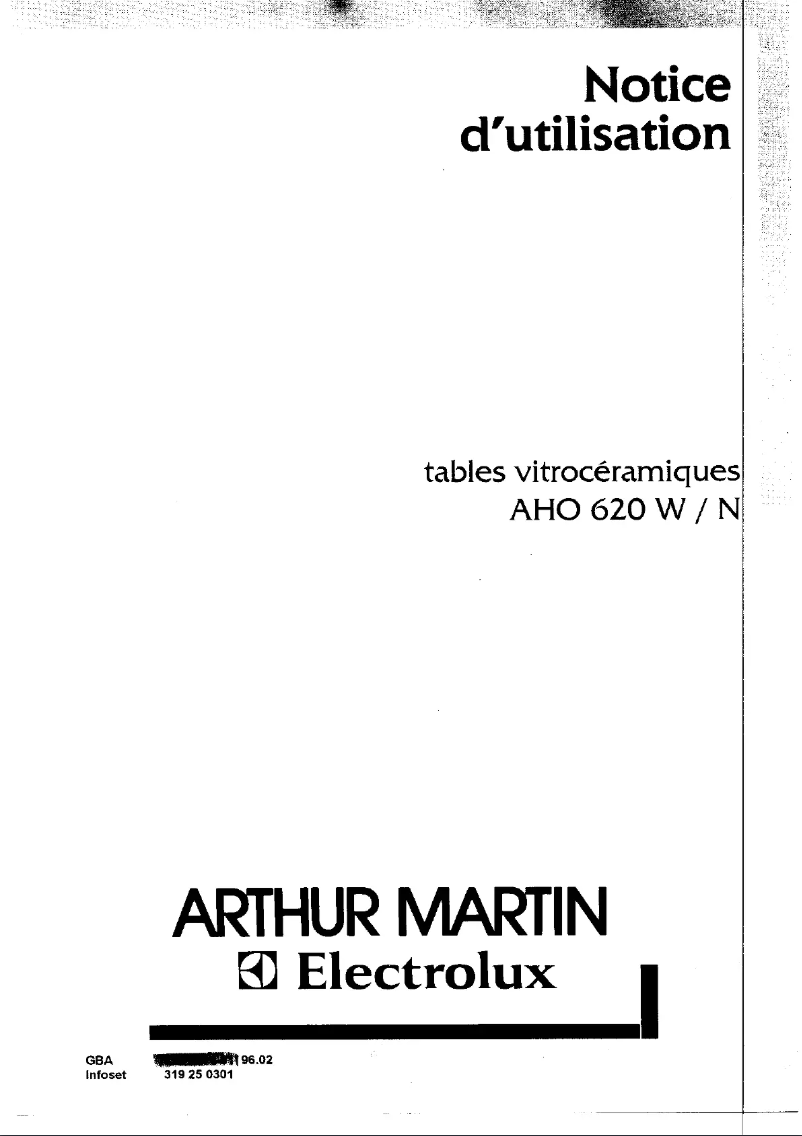 Page n°1 - Manuel utilisateur Arthur Martin-Electrolux AHO620W