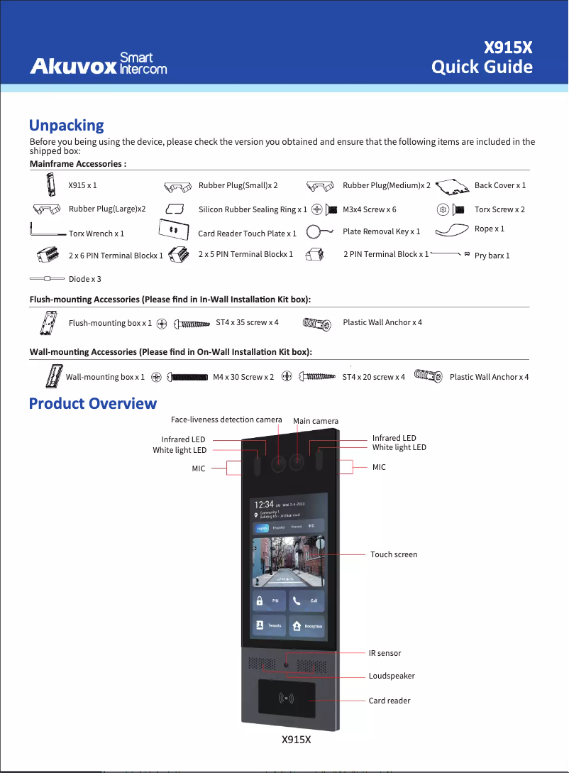 Image de la première page du manuel de l'appareil X915S