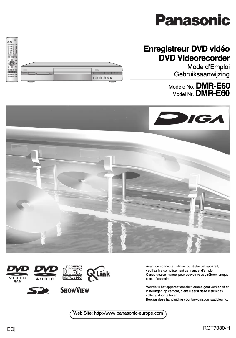 Image de la première page du manuel de l'appareil DMR-E60