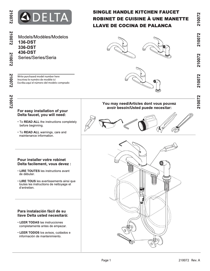 Page n°1 - Manuel utilisateur Delta 336-TP-DST