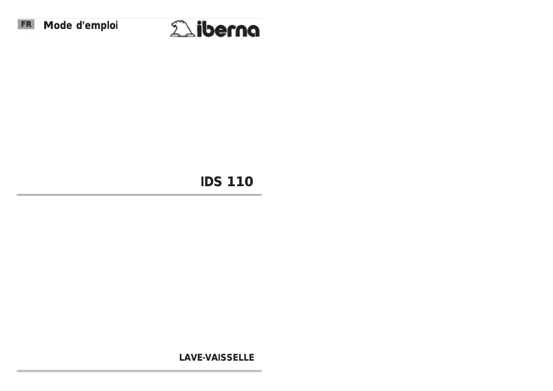 Page n°1 - Manuel utilisateur Iberna IDS 110 X/1-47