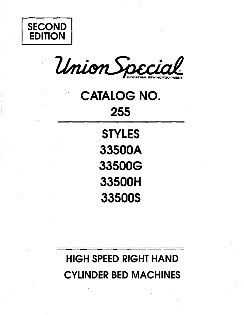 Page 1 de la notice Manuel utilisateur Union Special 33500S
