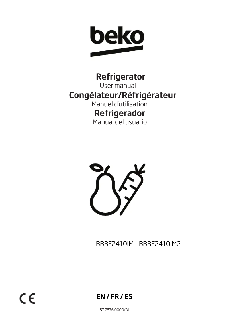 Page n°1 - Manuel utilisateur Beko BBBF2410IM2