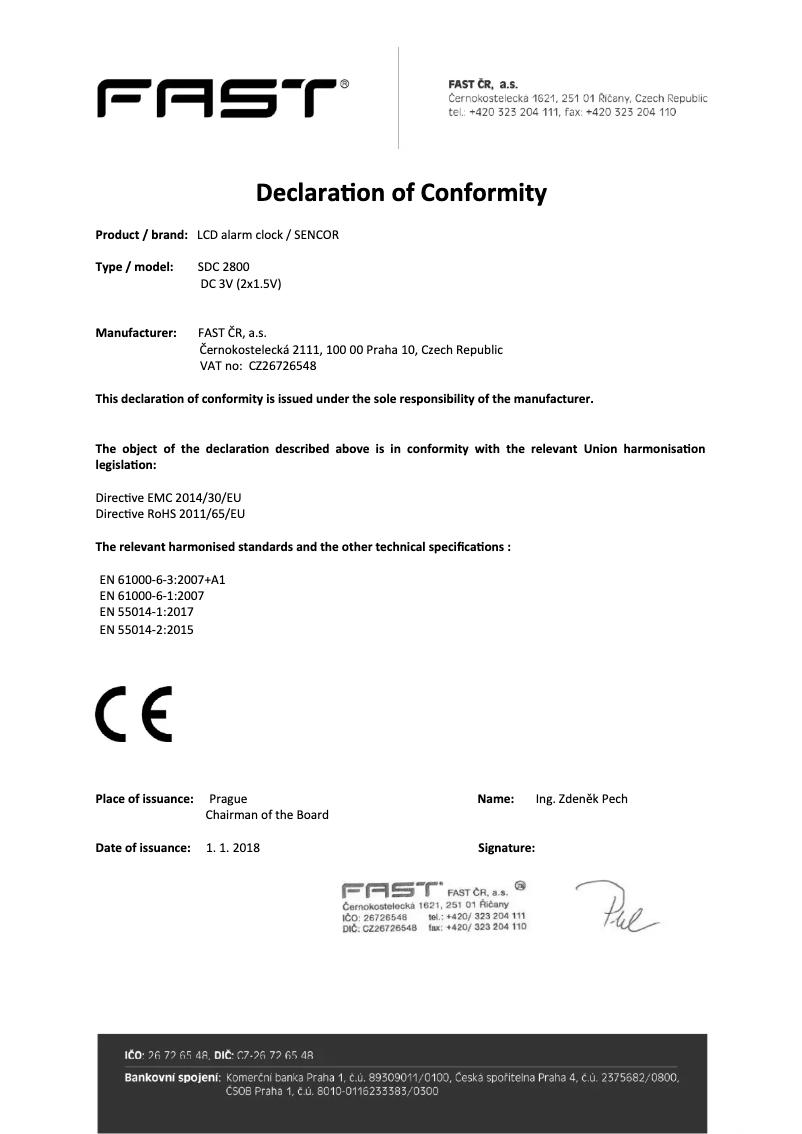 Image de la première page du manuel de l'appareil SDC 2800