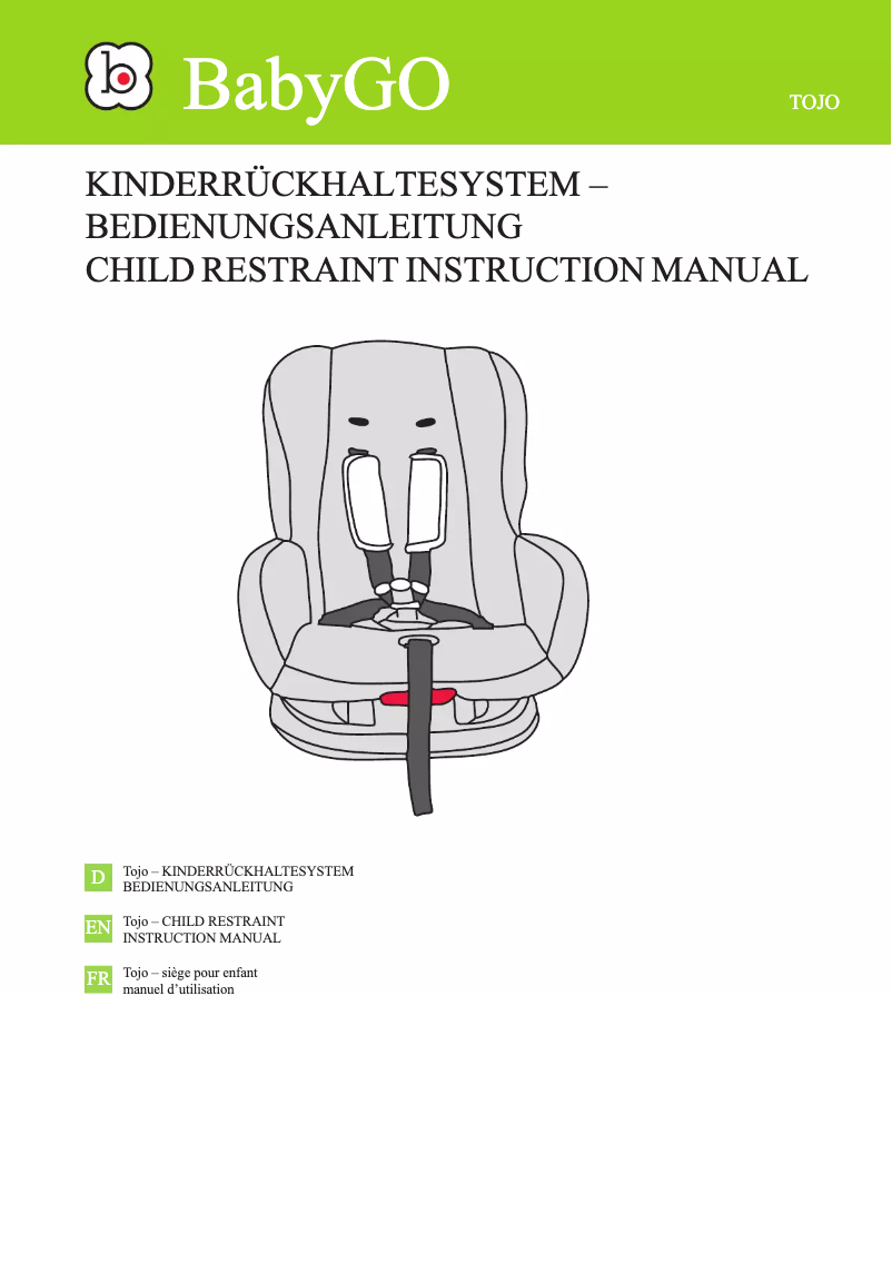 Image de la première page du manuel de l'appareil Tojo