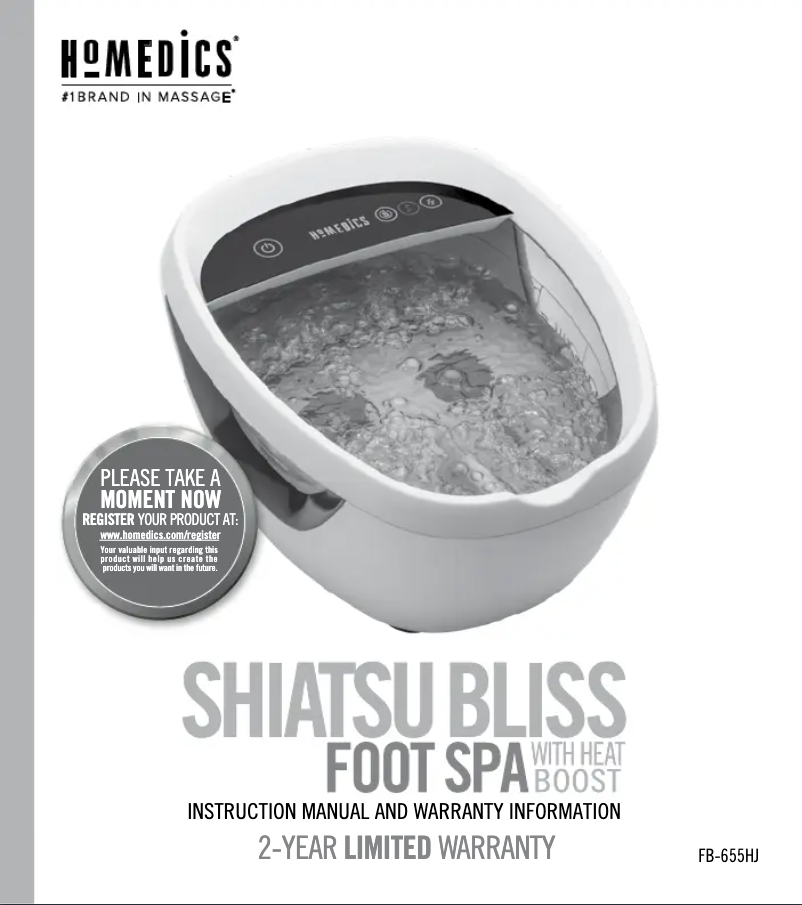 Page n°1 - Manuel utilisateur Homedics Shiatsu Bliss FB-655HJ