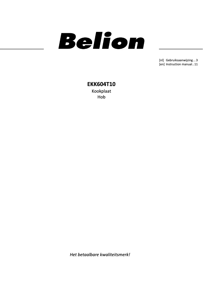 Image de la première page du manuel de l'appareil EKK604T10