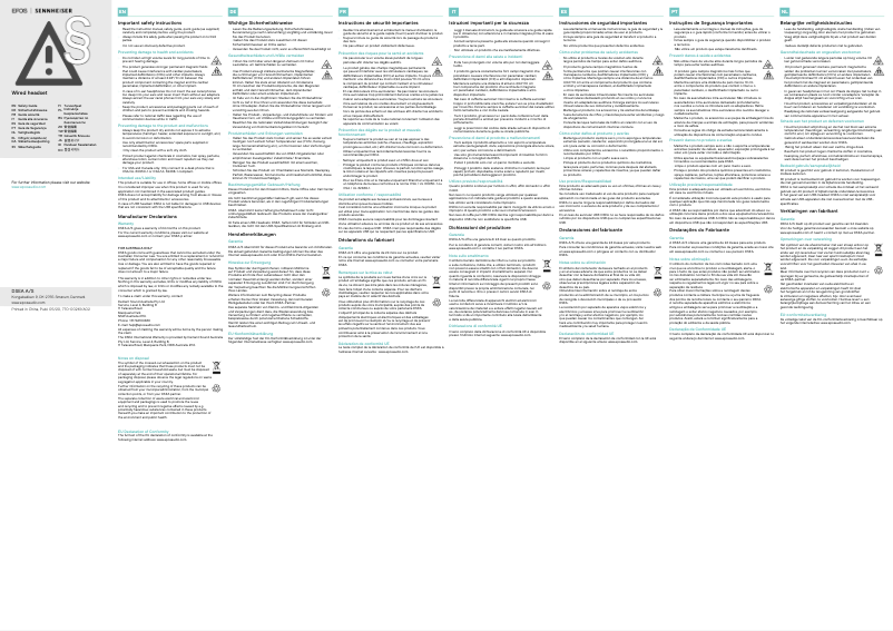 Page 1 de la notice Manuel utilisateur Sennheiser ADAPT 165T USB-C II