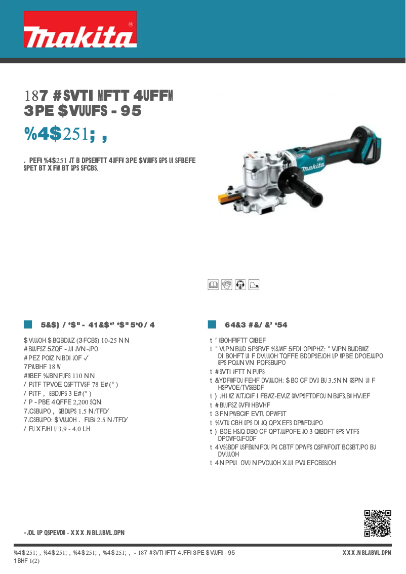 Página 1 del manual Ficha técnica Makita DSC251ZK
