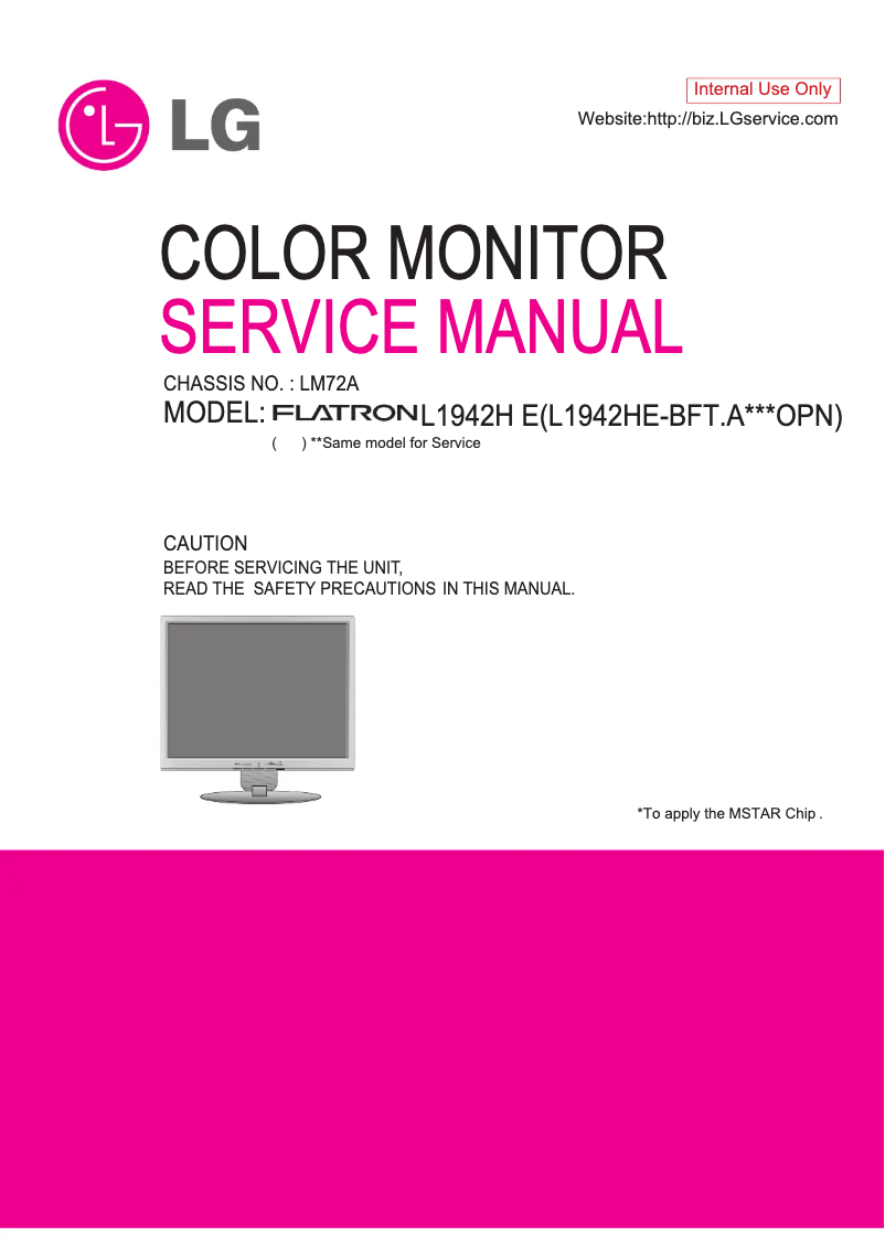 Page 1 de la notice Manuel utilisateur LG L1942H